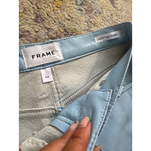 FRAME High'N'Tight Straight Leather Pants - Picture 6 of 8